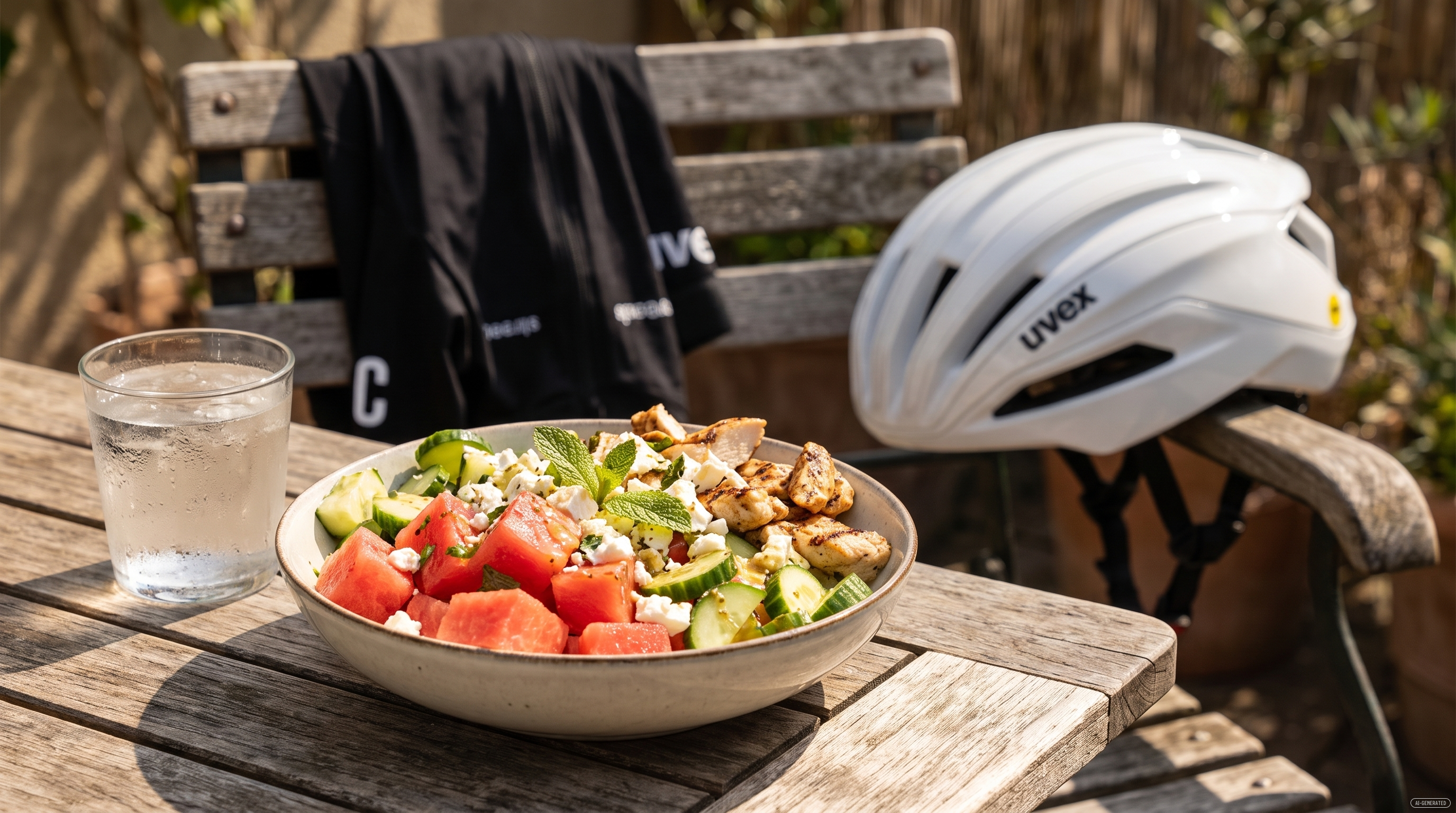 Wassermelonen-Honig-Hähnchen-Bowl mit Feta: Erfrischendes High-Protein-Rezept für heiße Ausfahrttage