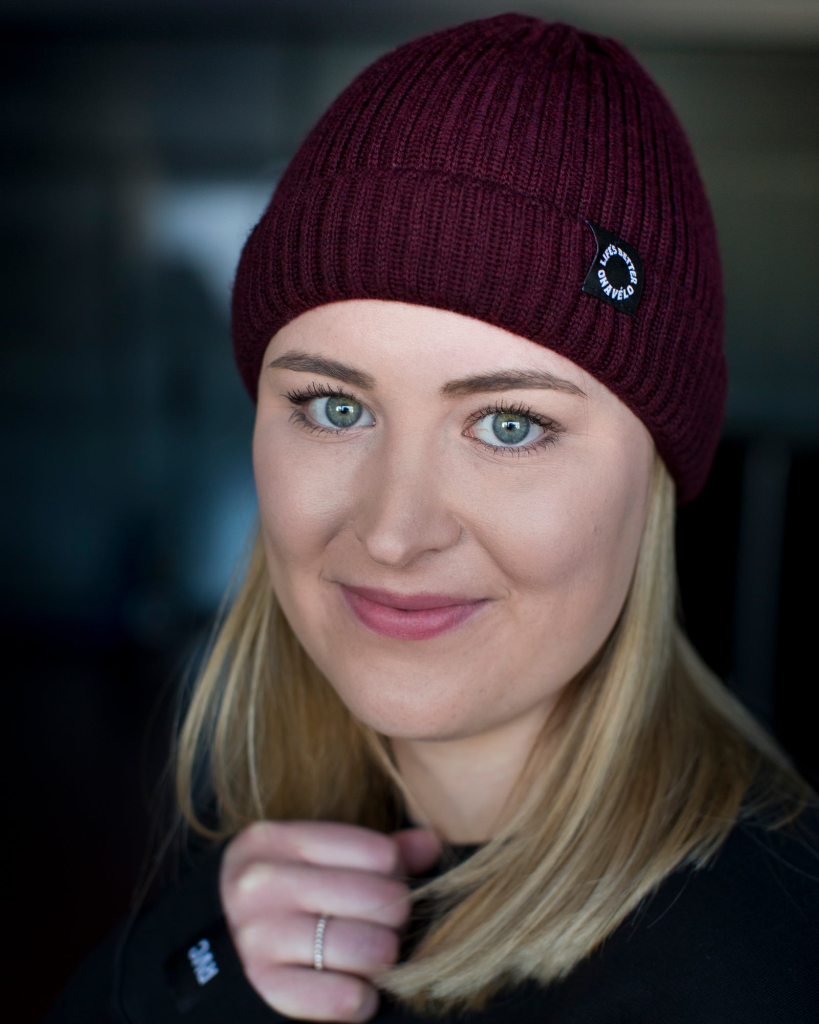 LBOAV Rib Merino Beanie in Bordeaux
