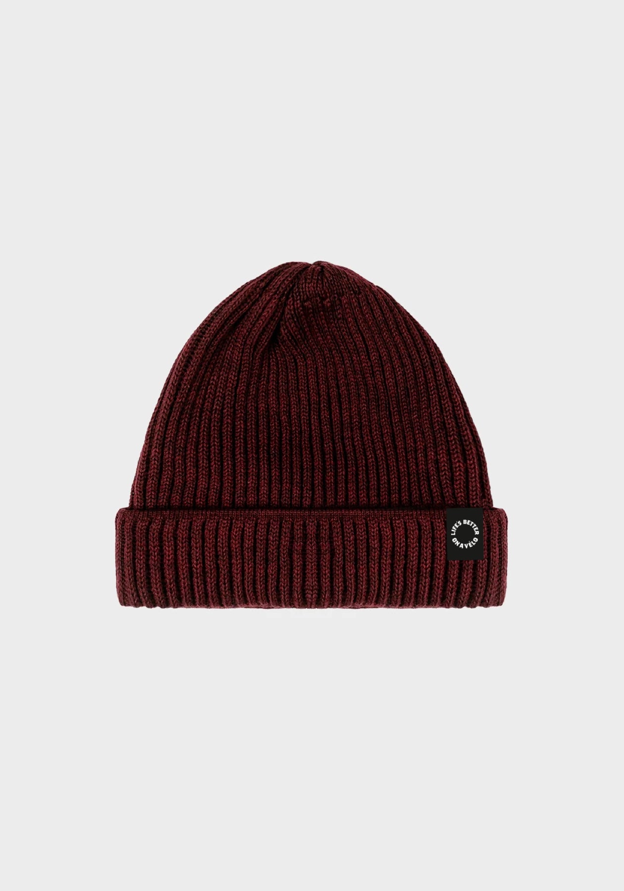 LBOAV Rib Merino Beanie in Bordeaux