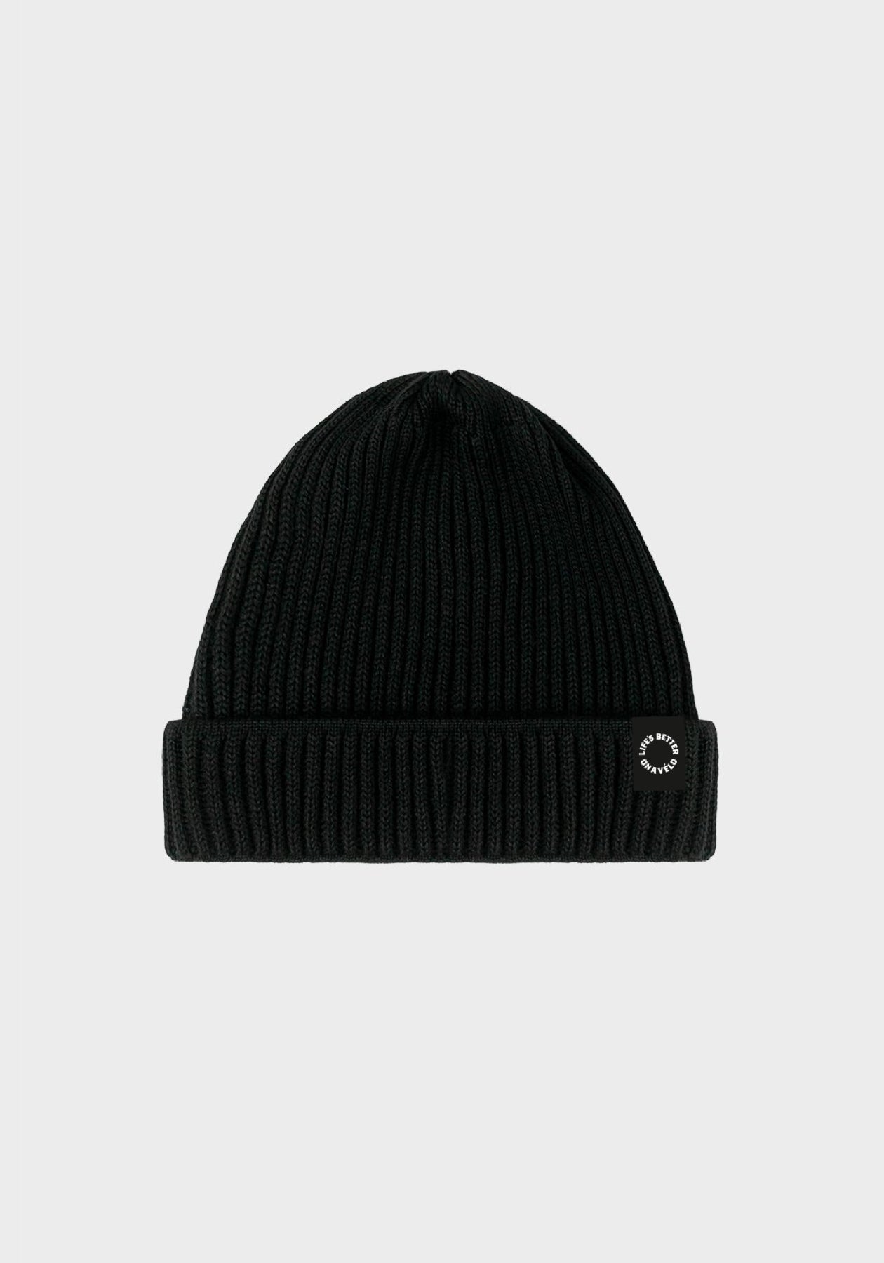 LBOAV Rib Merino Beanie in Schwarz