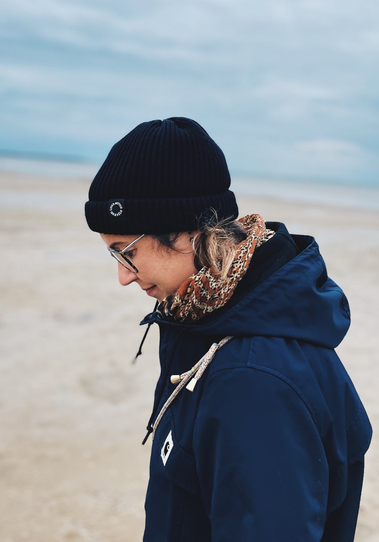 LBOAV Rib Merino Beanie in Schwarz