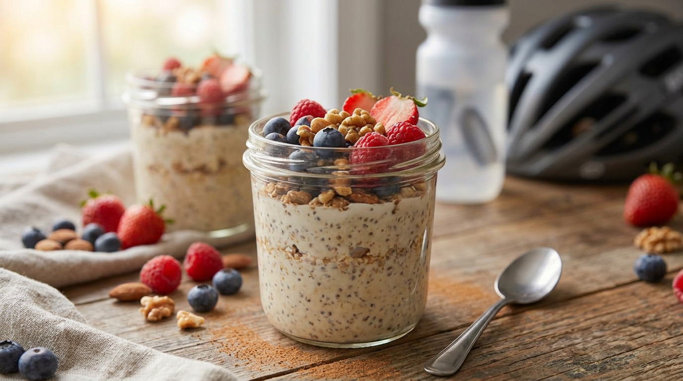 Overnight Oats mit Beeren und Nüssen
